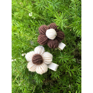 Kẹp tóc hoa len-kẹp mỏ vịt handmade-phụ kiện tóc