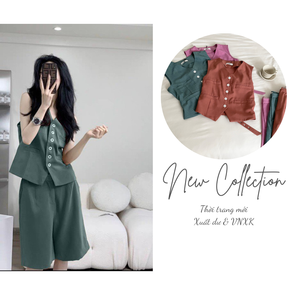 Bộ áo gile và quần ngố siêu sang chảnh