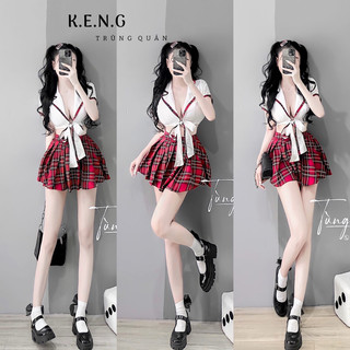 Set đồ nữ học sinh cực sexy đi dạo phố tôn dáng hach tuổi