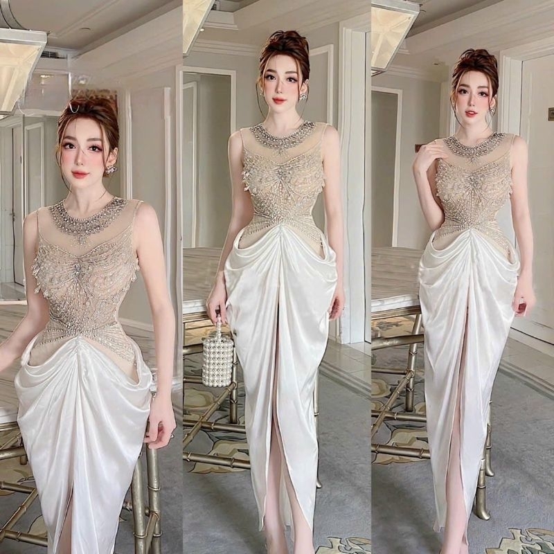 ✨ Đầm body dúm kết pha lê✨ HÌNH THẬT