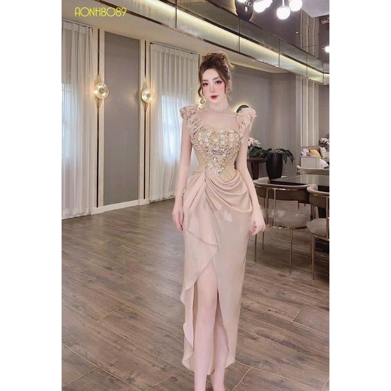 ✨ Đầm body dúm tay đính đá✨ HÌNH THẬT