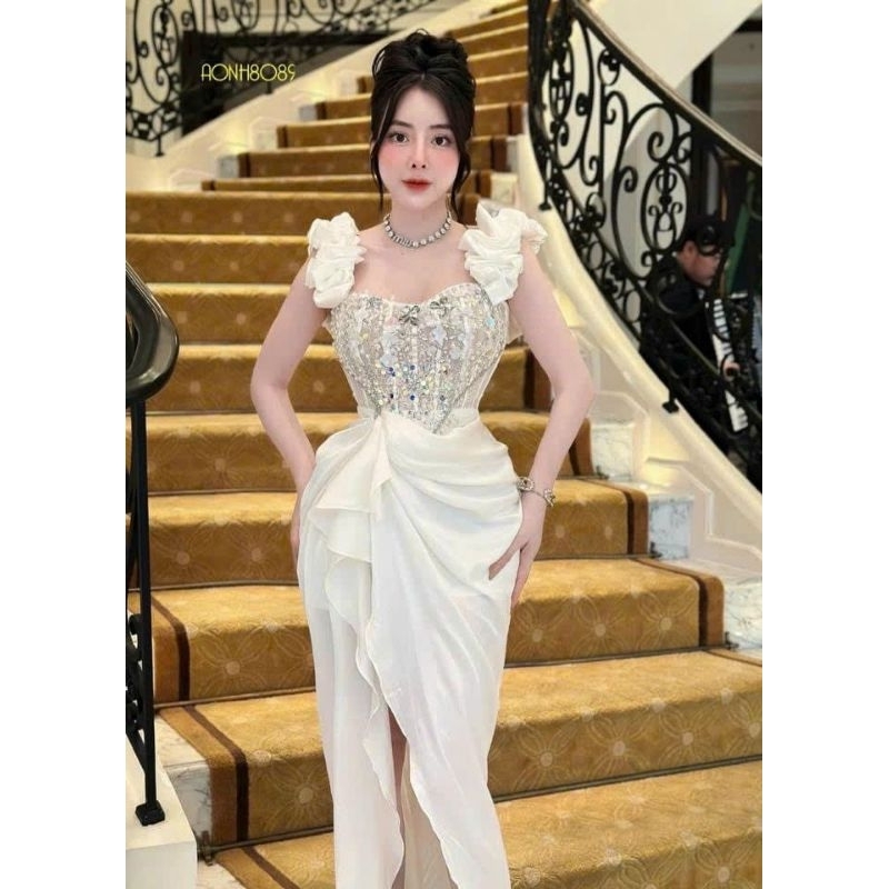 ✨ Đầm body dúm tay đính đá✨ HÌNH THẬT
