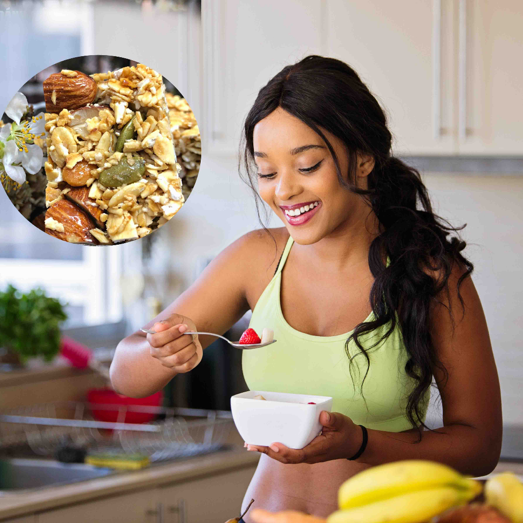 Granola ngũ cốc dạng thanh ăn kiêng giảm cân ăn chay