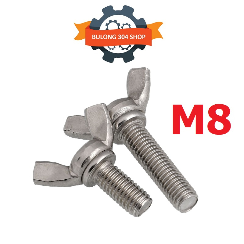 Bulong cánh chuồn, bulong tai hồng chuẩn INOX 304 size M8