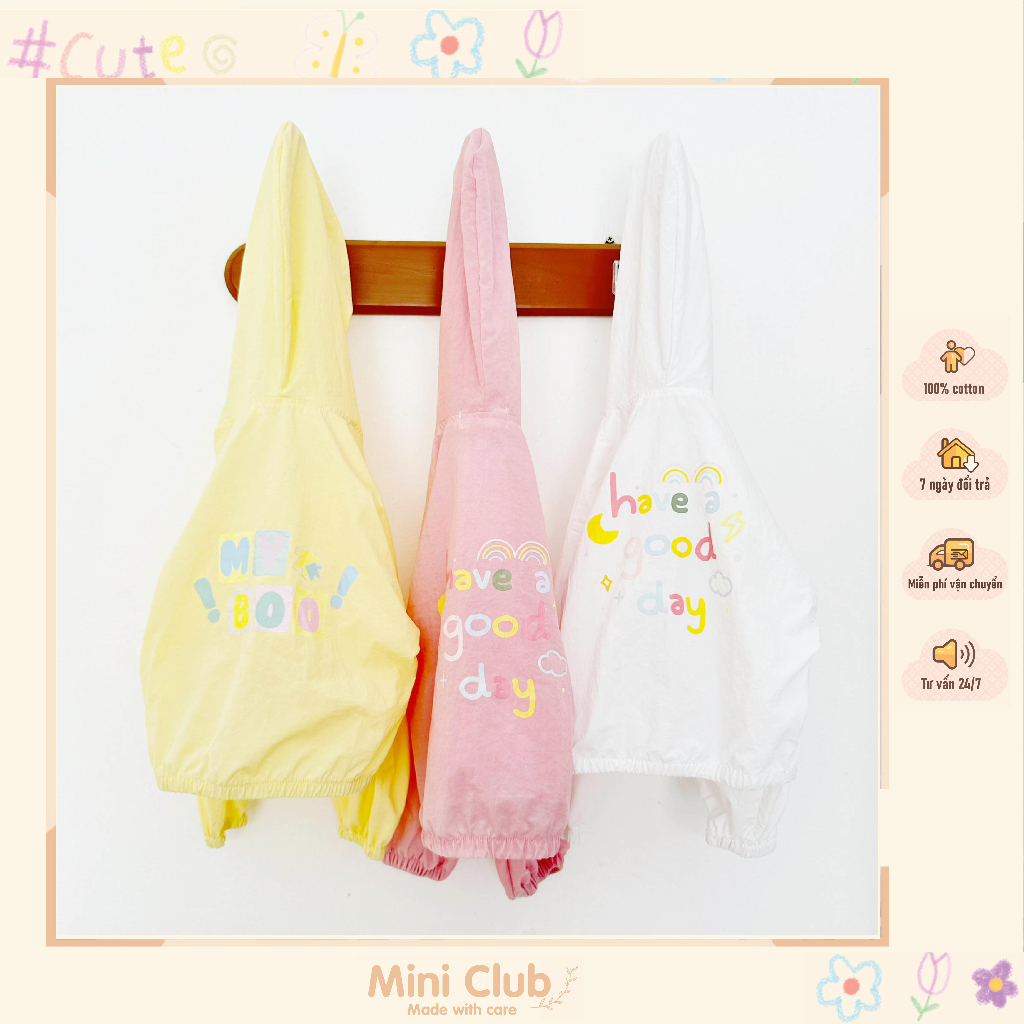 Mua áo gió bé trai bé gái tặng quần sooc cùng bộ vải xuất dư