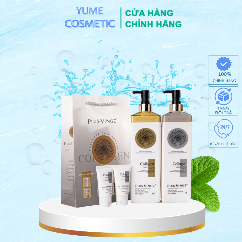 DẦU GỘI XẢ COLLAGEN VINGE PHỤC HỒI VÀ KÍCH THÍCH MỌC TÓC 1000ML X 2
