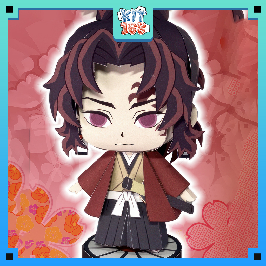 Mô hình giấy Anime Game Chibi Yoriichi Tsugikuni ver 2 - Kimetsu no Yaiba + kit hộp trang trí