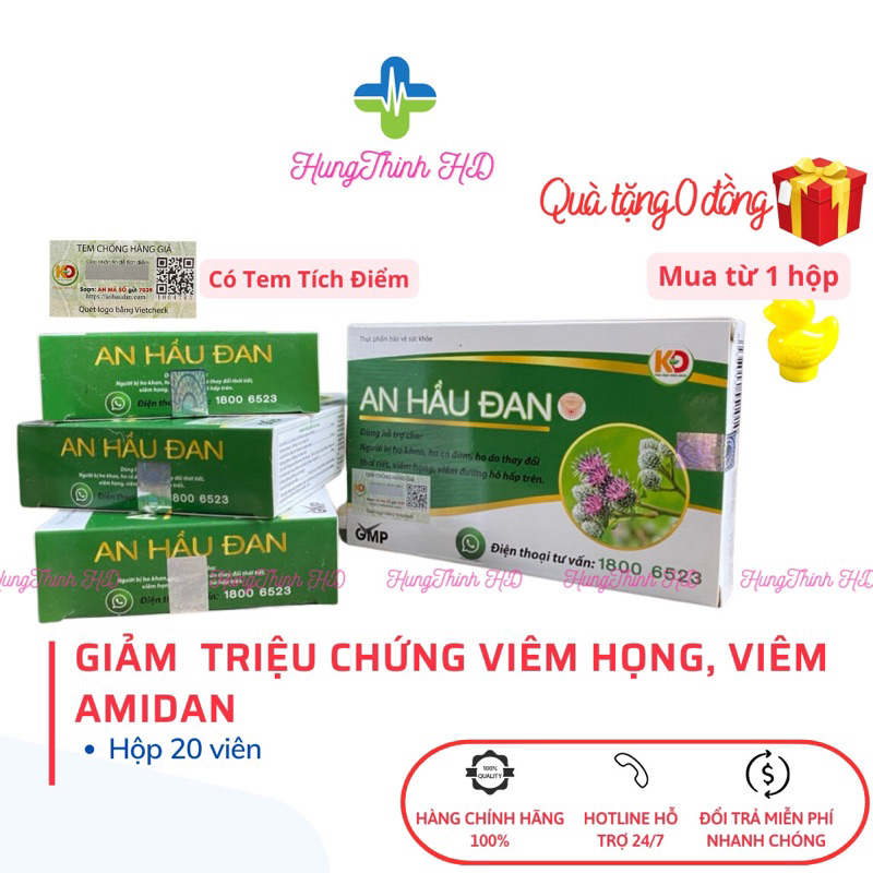 Giảm viêm họng, amindan không kháng sinh - An Hầu Đan