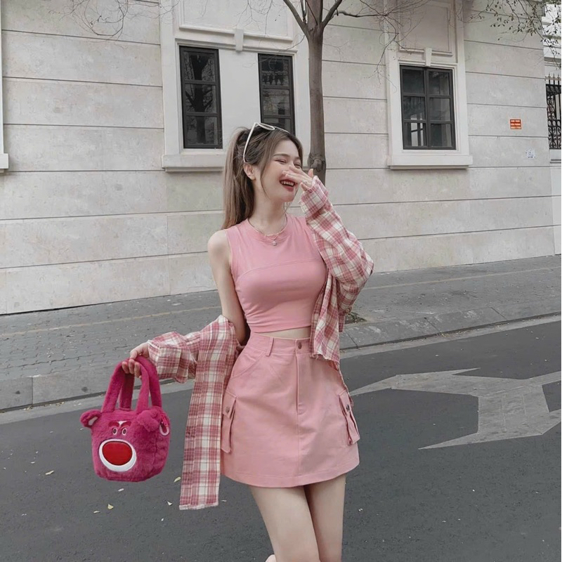 Bigsize Set sơ mi caro 3 món 55-95kg