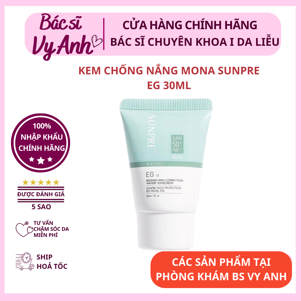 KCN KEM CHỐNG NẮNG MẪU MỚI MONA SUNPRE FREMA WATERY EG XANH HIGH PROTECTION 30ML
