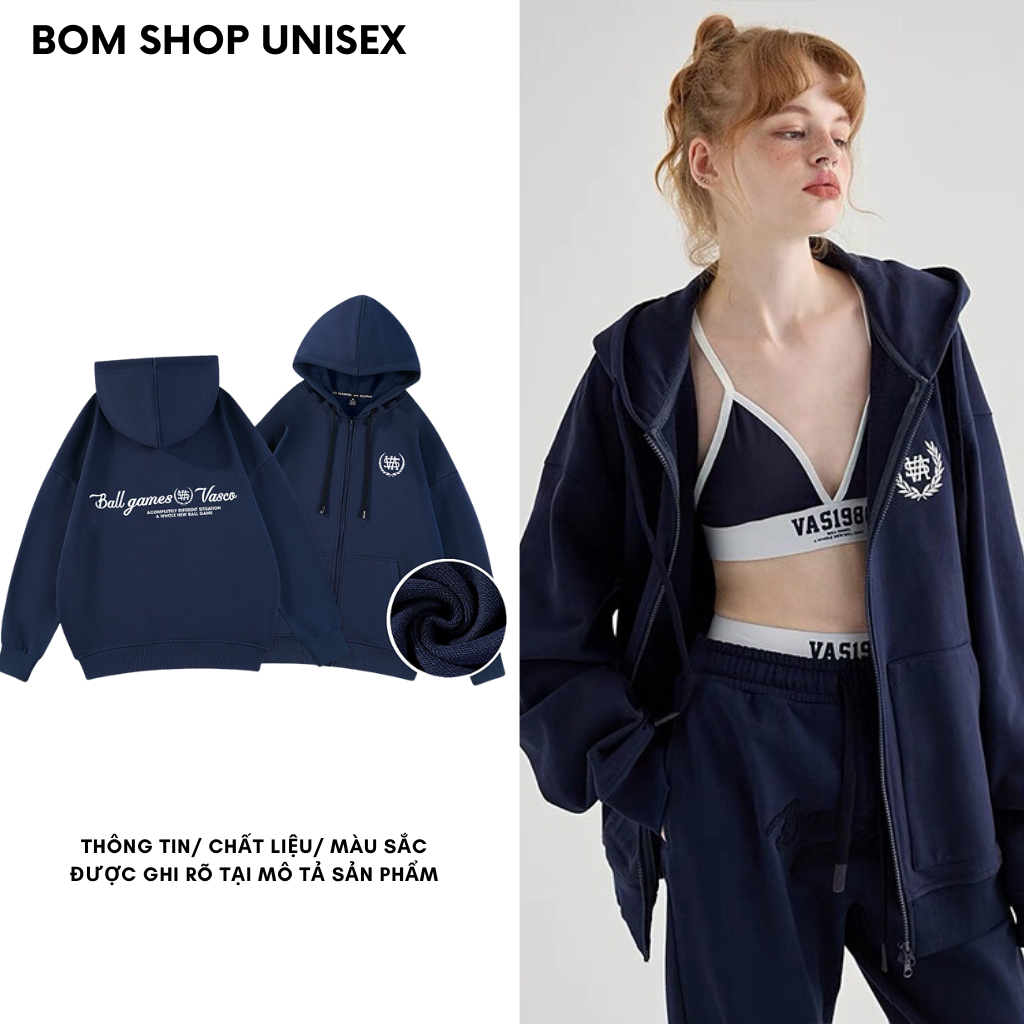 Áo Khoác Nỉ Hoodie Zip Nam Nữ Form Rộng Ulzzang Unisex bomshopunisex