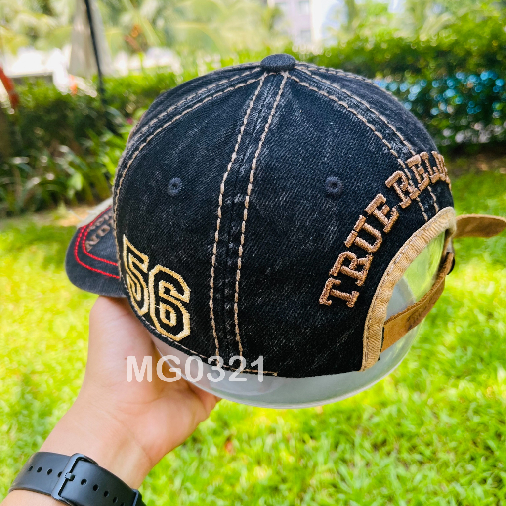 Nón Jean Mũ lưỡi trai Ông địa hàng hiệu thêu số 56 phong thủy Tài Lộc khí Unisex Freesize MG0321