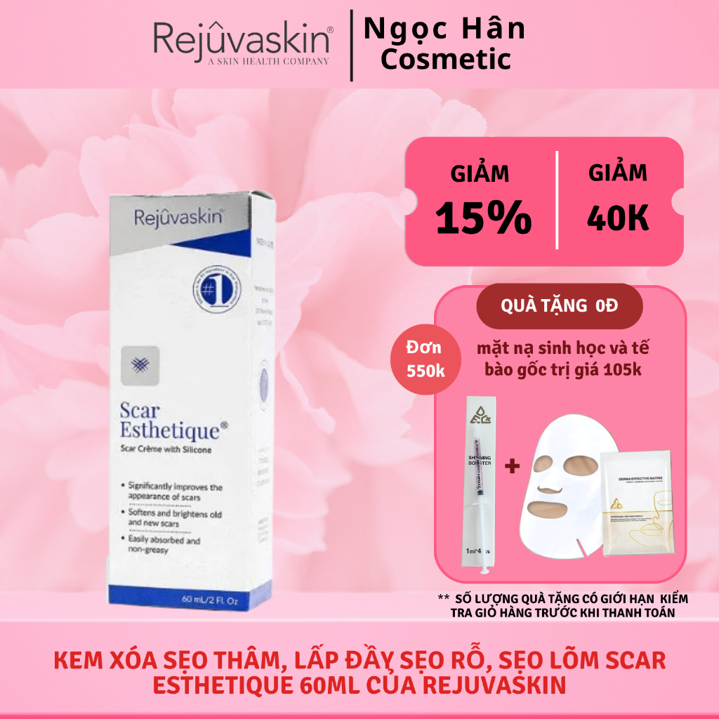 Kem xóa Sẹo Thâm, lấp đầy Sẹo Rỗ, Sẹo Lõm Scar Esthetique 60ml của Rejuvaskin - ngochan cosmetics