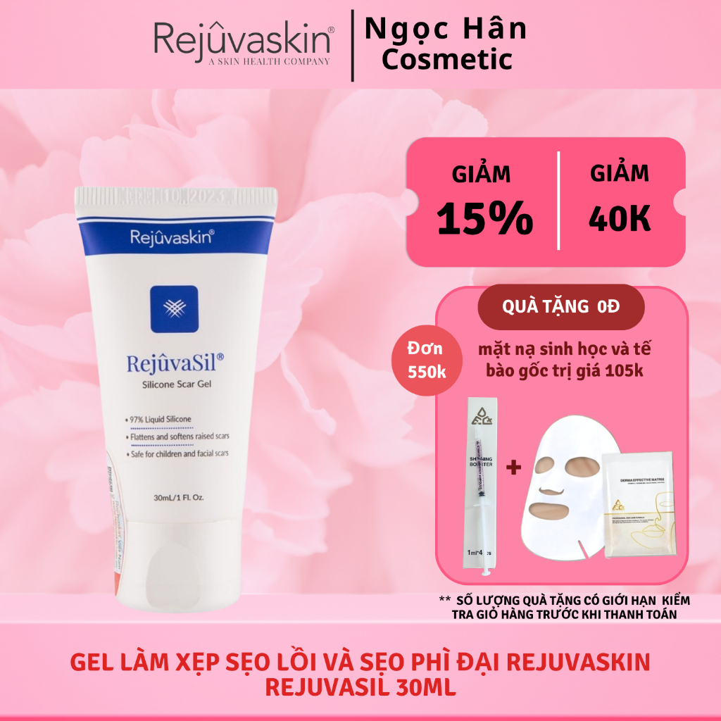 Gel Xóa Sẹo Lồi, sẹo Phì Đại REJUVASKIN Scar Rejuvasil 30ml - ngochan cosmetics