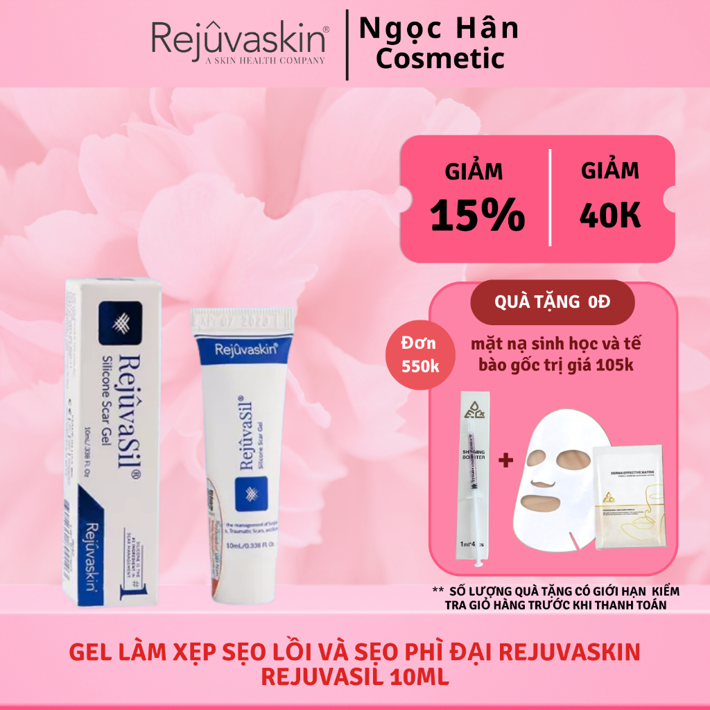 Gel làm xẹp sẹo lồi và sẹo phì đại Rejuvaskin Rejuvasil 10ml - ngochan cosmetics