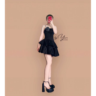 Váy 2 dây tafta vạt xéo CÓ MÚT #03