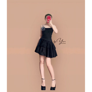 Váy 2 dây tafta vạt xéo CÓ MÚT #03