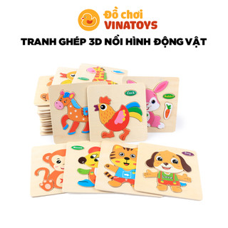 Đồ chơi cho bé tranh ghép hình động vật nổi sắc màu cho bé Đồ chơi thông minh VINATOYS