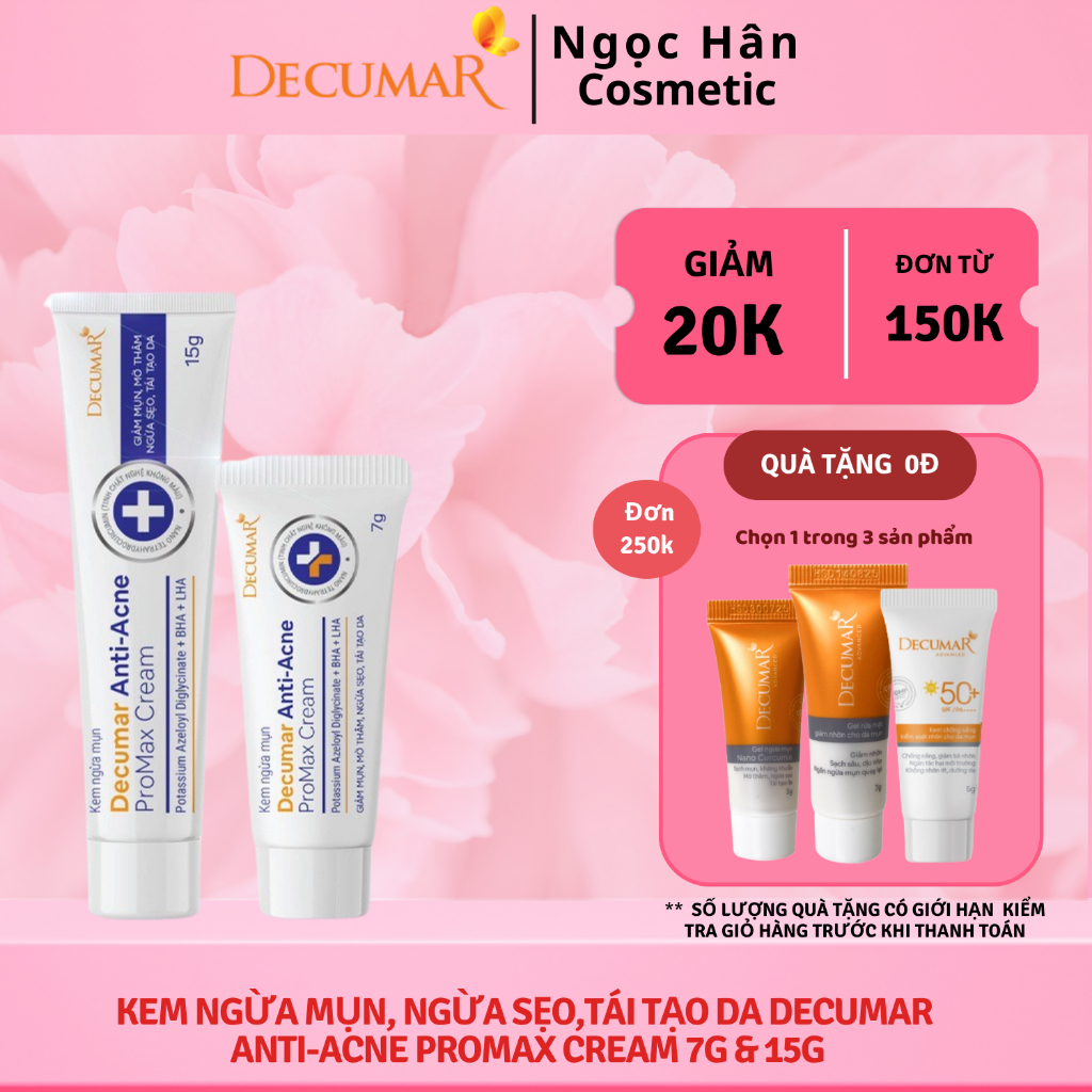 Kem Ngừa Mụn, Ngừa Sẹo,Tái Tạo Da Decumar Anti-Acne Promax Cream 15g - Ngochan Cosmetic