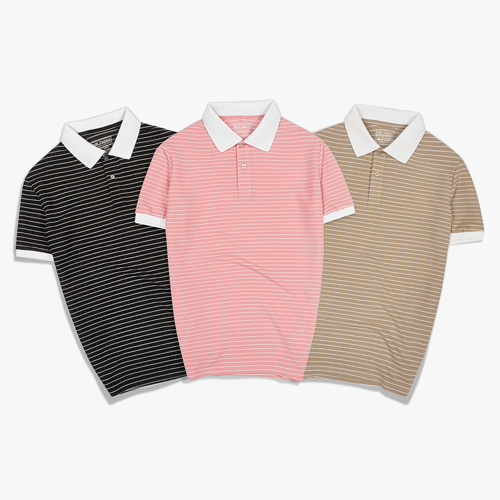 Áo Thun Polo Nam Cổ Bẻ Phối Sọc Ngang Vải Cotton Dệt Kim Tự Nhiên Xuất Xịn, Chuẩn Form Thương Hiệu Mr Twins