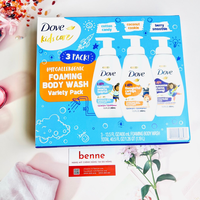 Sữa tắm tạo bọt dành cho bé Dove Foaming Body Wash For Kids 400ml của Mỹ