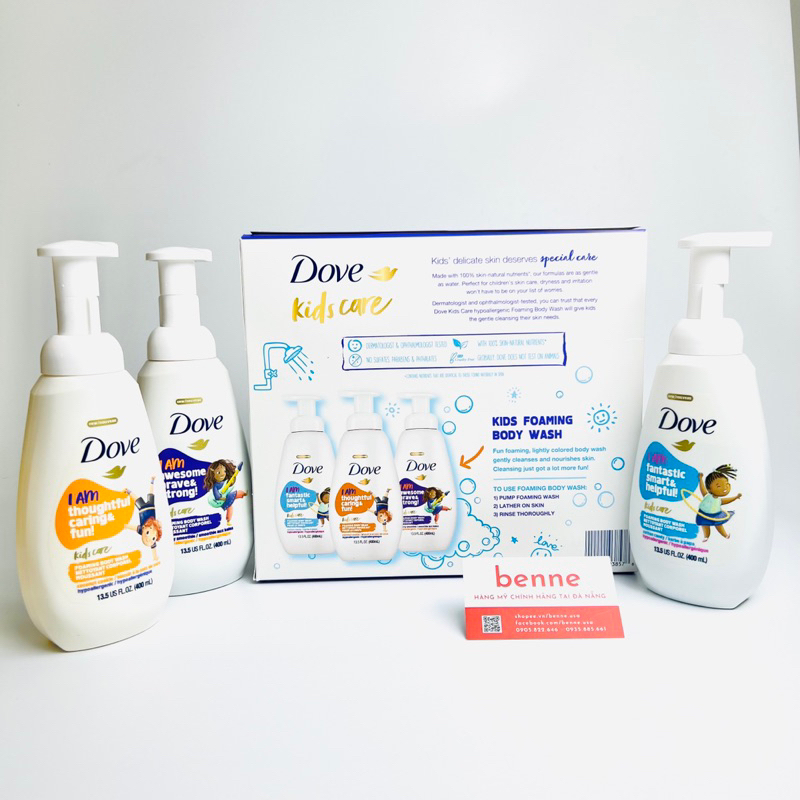 Sữa tắm tạo bọt dành cho bé Dove Foaming Body Wash For Kids 400ml của Mỹ