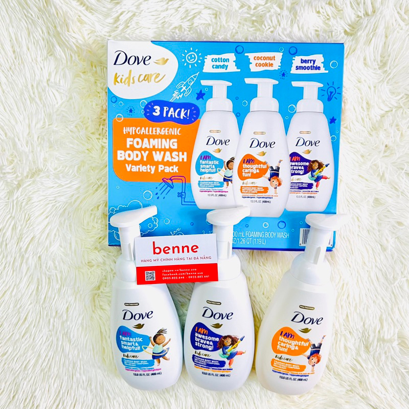 Sữa tắm tạo bọt dành cho bé Dove Foaming Body Wash For Kids 400ml của Mỹ
