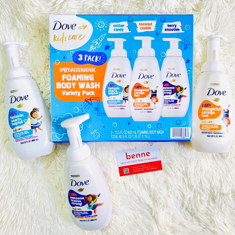 Sữa tắm tạo bọt dành cho bé Dove Foaming Body Wash For Kids 400ml của Mỹ