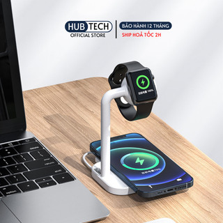 Đế Sạc nhanh đa năng ko dây 2 in 1  sạc được các dòng điện thoại, đồng hồ thông minh  của táo