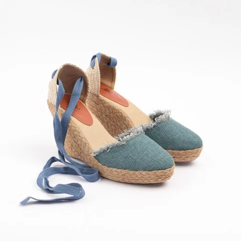 Cao Gót Cói Đế Xuồng cao 8cm Dây Nhẹ Nhàng  - Ivy Màu Jean