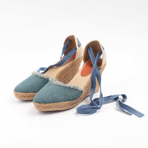 Cao Gót Cói Đế Xuồng cao 8cm Dây Nhẹ Nhàng  - Ivy Màu Jean