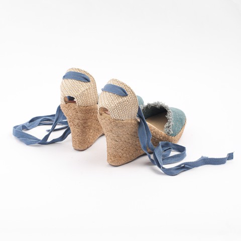 Cao Gót Cói Đế Xuồng cao 8cm Dây Nhẹ Nhàng  - Ivy Màu Jean