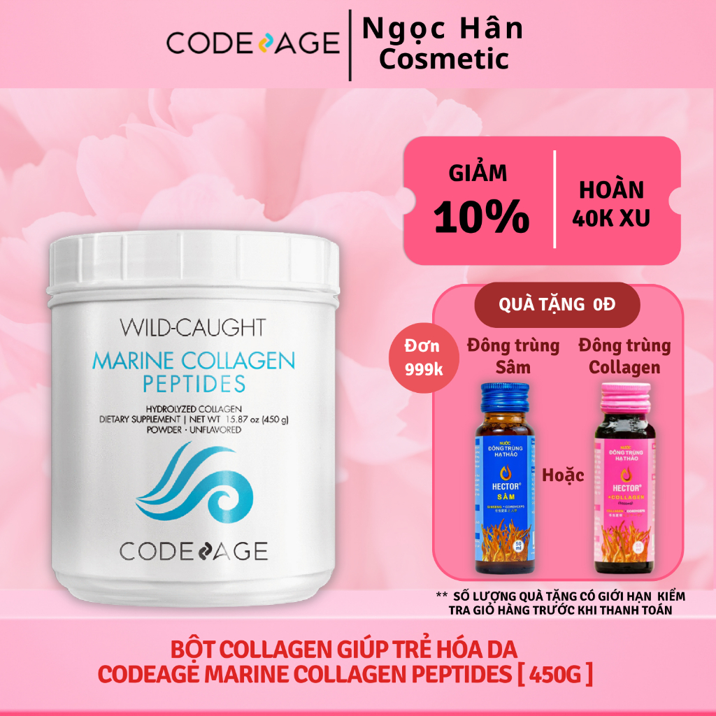 Bột collagen giúp trẻ hóa da CodeAge Marine Collagen Peptides 450g - ngochancosmetics