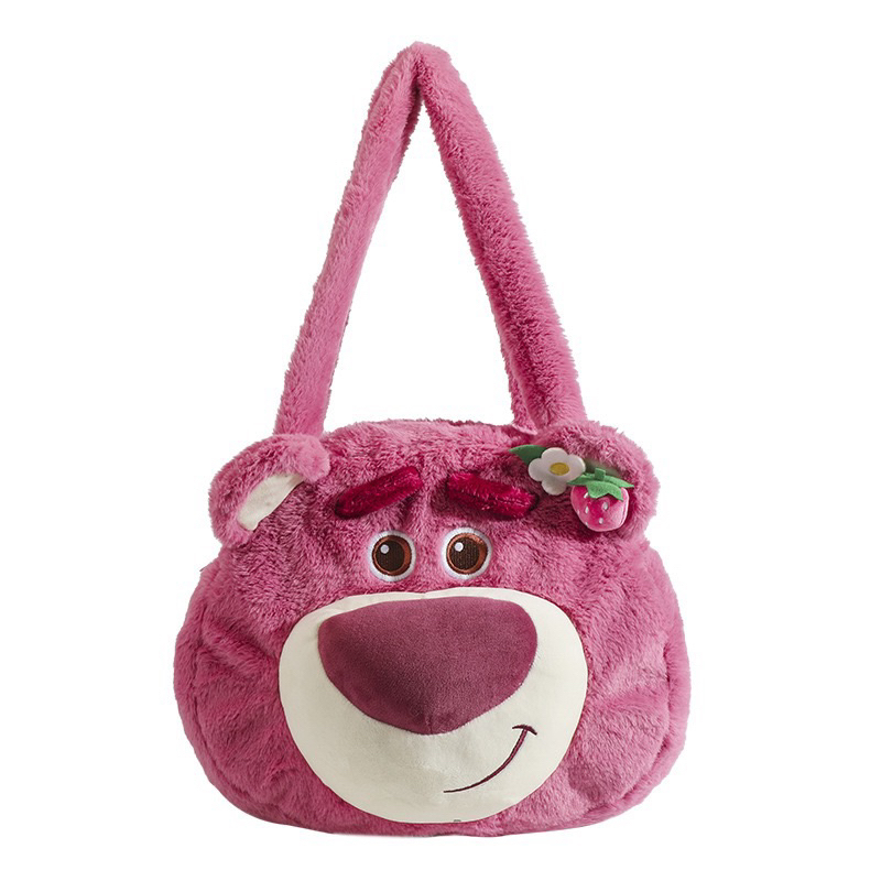 Túi Đeo Vai Gấu Dâu Tây Lotso Cỡ Lớn Siêu Dễ Thương , Giỏ Xách Cute, Lông Siêu Mịn Màu Hồng Pink