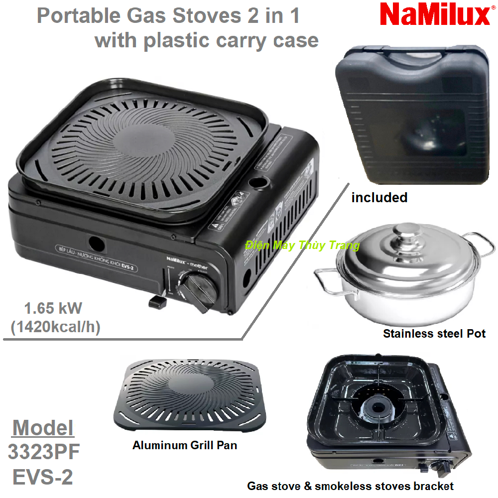 Bếp nướng nấu đa năng EVS-2 Namilux có nồi vỉ hộp nhựa