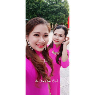 Áo dài màu hồng sen lụa cao cấp mềm mịn, co giãn tốt - Áo Dài Đan Linh