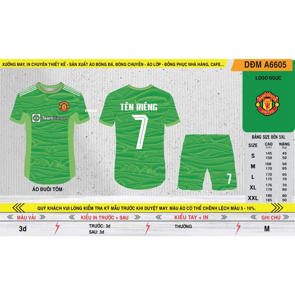 Bộ quần Áo Thủ Môn CLB vải Fed Thái cao cấp, thoáng mát thấm hút mồ hôi tốt