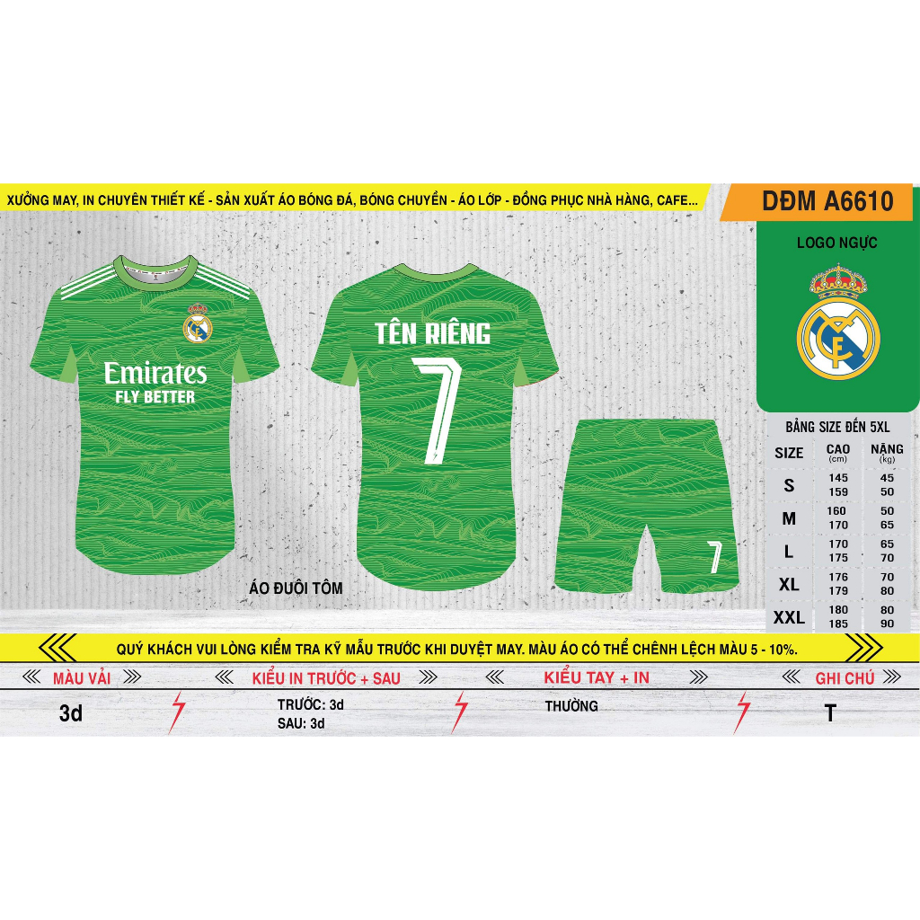 Bộ quần Áo Thủ Môn CLB vải Fed Thái cao cấp, thoáng mát thấm hút mồ hôi tốt