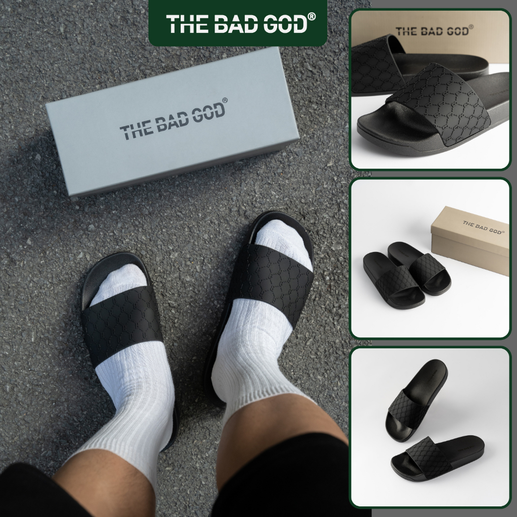 Dép quai ngang slipper The Bad God Evaki đen fullbox X02 Black