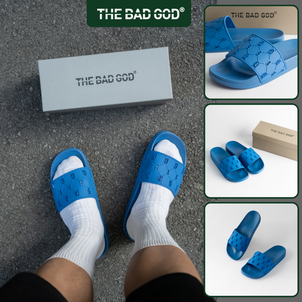 Dép quai ngang slipper The Bad God Tartaros xanh dương fullbox X04 Blue