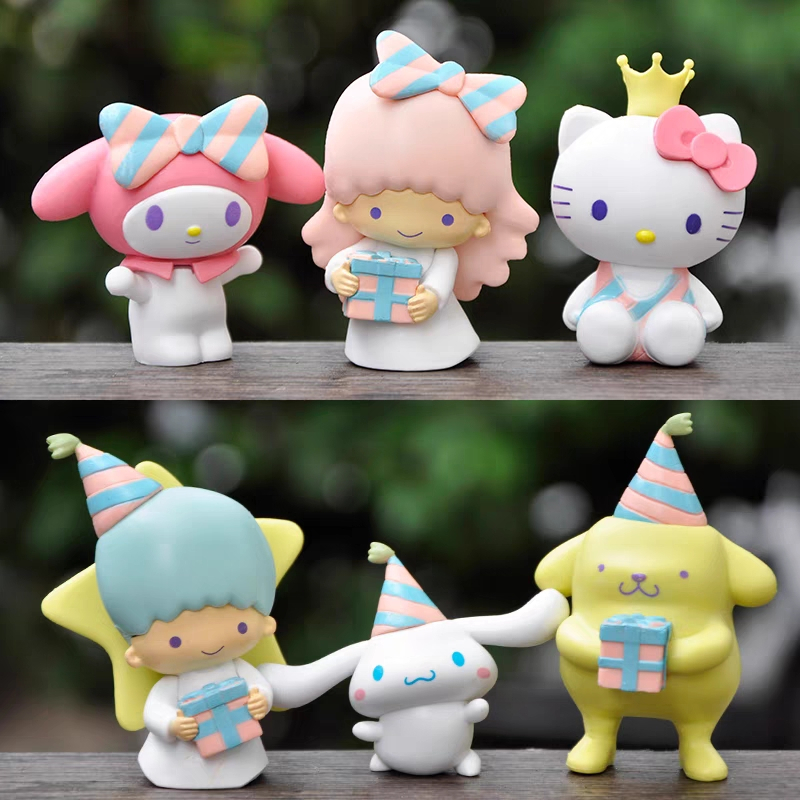 Mô Hình Nhân Vật Melody,Cinnamoroll,Pompompurin,Kitty,Lala,Kiki Hộp Quà Cực CUTE