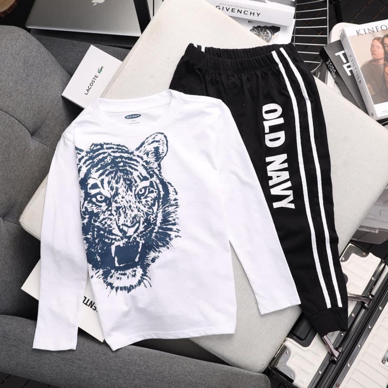 Bộ Dài Cotton Bé Trai, Thun Cotton Xuất Dư