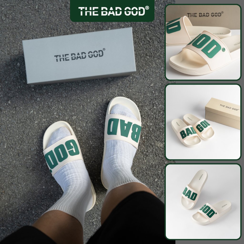 Dép quai ngang slipper The Bad God Artemis trắng xanh fullbox X05 White Green