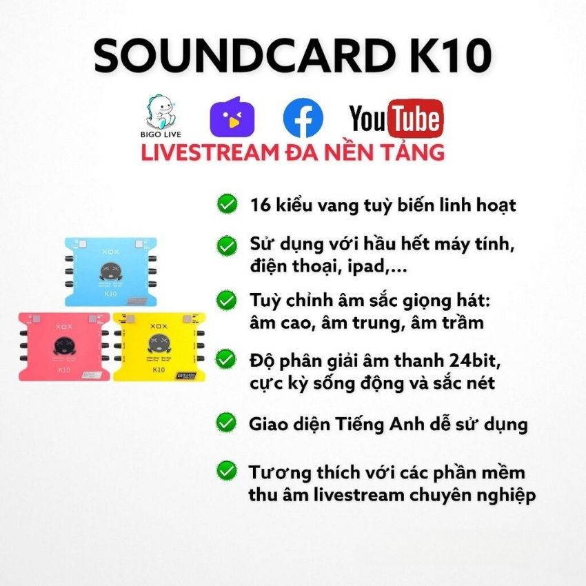 BỘ MIC KARAOKE LIVESTREAM TRỰC TUYẾN GIÁ RẺ CHẤT LƯỢNG CAO SOUNDCARD K10+ MIC BM900 HÀNG CHÍNH HÃNG BẢO HÀNH 12 THÁNG