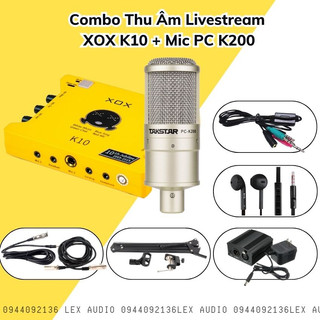BỘ THU ÂM LIVESTREAM KARAOKE GIẢI TRÍ ONLINE TAKSTAR PC-K200+SOUNDCARD K10