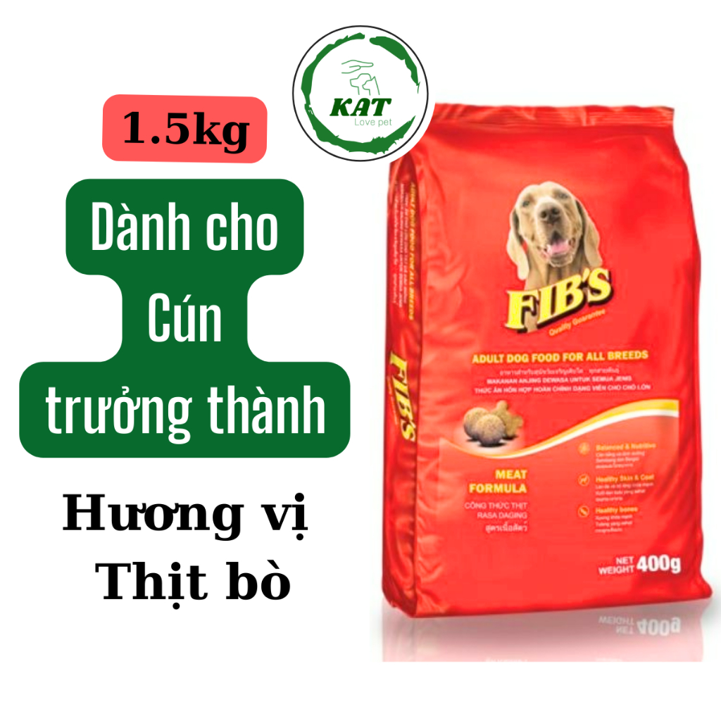Thức Ăn Hạt Khô Cho Chó Lớn Fibs - Gói 1.5kg - KAT Store