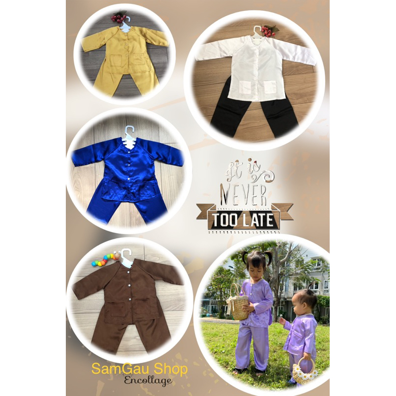 Bộ Bà Ba Nam Bộ cho bé trai bé gái bé từ 7-30kg SamGau Shop