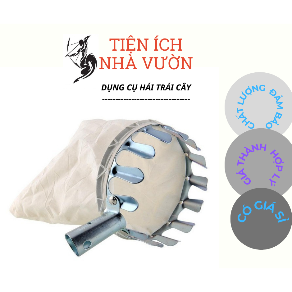 Dụng Cụ Hái Trái Cây Trên Cao Gậy Kim Loại Siêu Chắc 3m