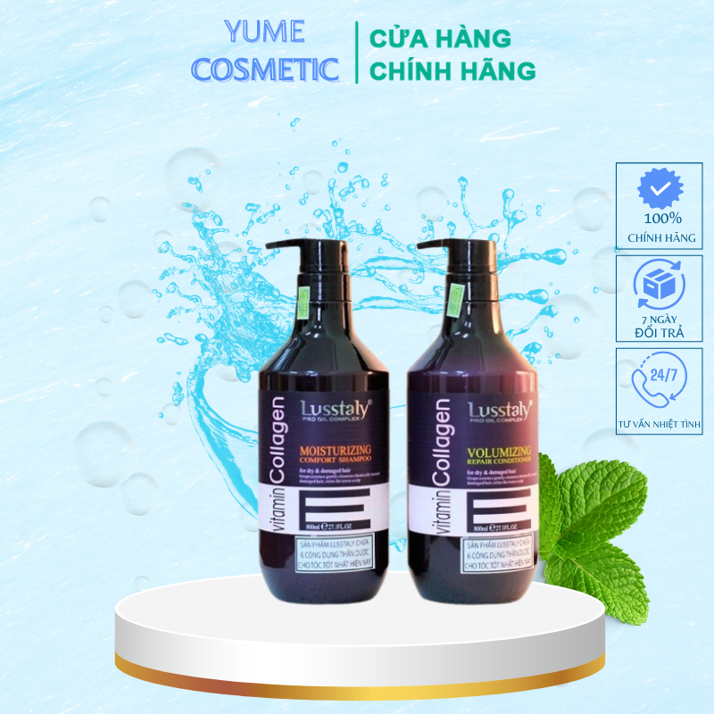 COMBO Bộ DẦU GỘI + XẢ LUSSTALY Vitamin E 800ml