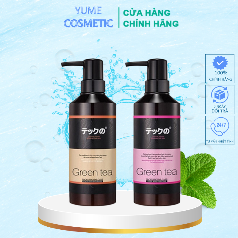 Bộ dầu gội + xả siêu mềm mượt Green Tea - Nhật Bản 780ml/chai